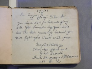 Located in the Autograph book of Brigid Reed (Kilmainham Gaol Archive).