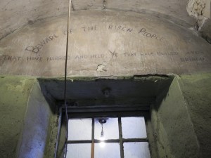 Patrick Pearse Quotation across archway leading to '1916 Corridor' on Middle Floor: 'Beware the Risen People / That have harried and held ye who have and bullied and bribed.' (this quotation is also located on a wall on Corridor 1 of the Top Floor).