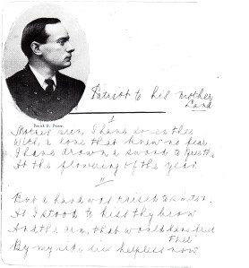 Located in Autograph Book of Frances Casey.