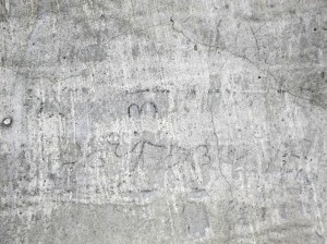 A shamrock under whitewash that was located on Corridor 3 on the bottom floor. 